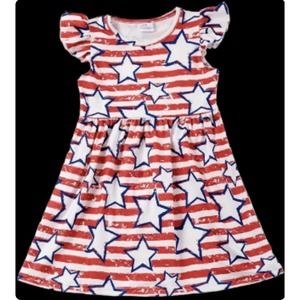 Infant Girls Stars and Stripes Patriotic Summer Dress